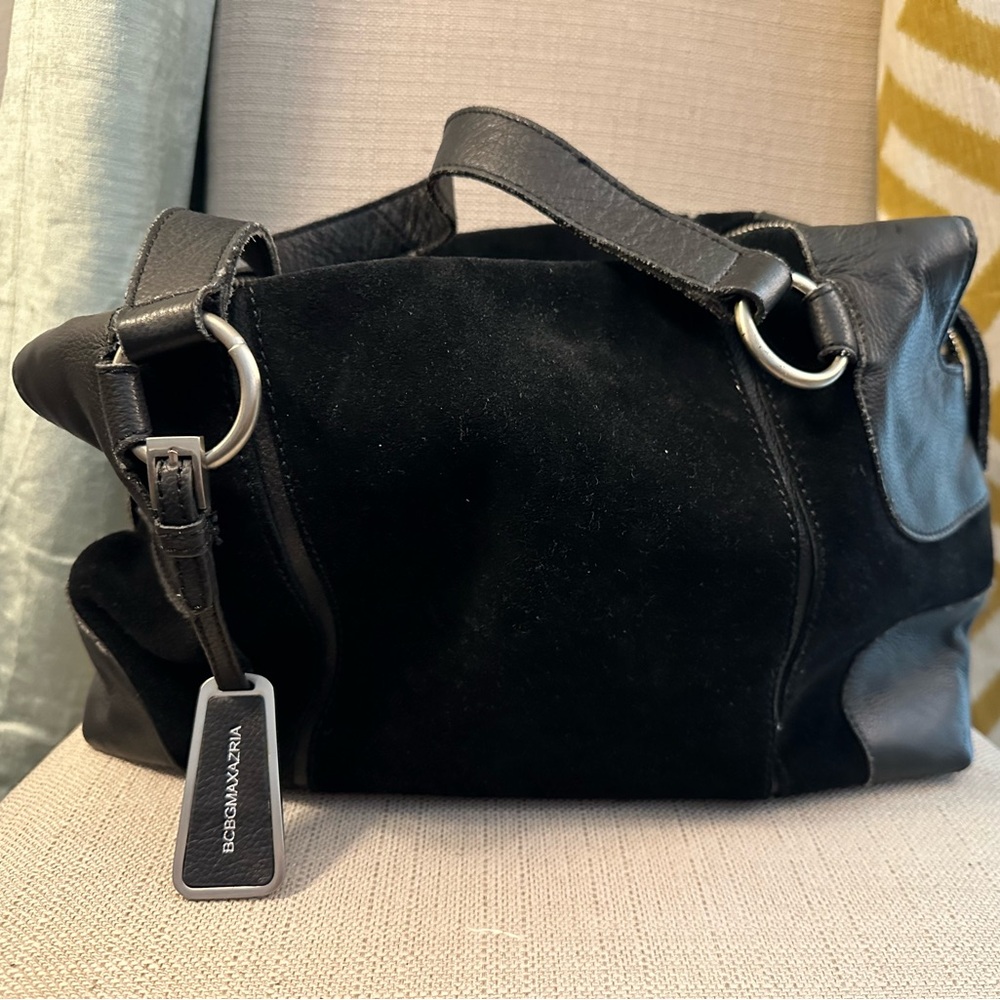BCBG MaxAzria Suede Leather Zip Tote